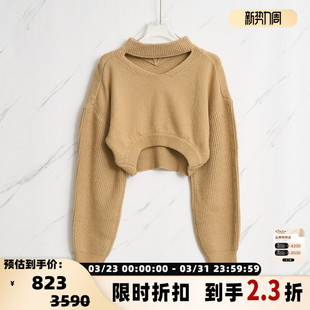 Classic 银泰百货精品 早秋款 针织衫 301596 女士镂空短款 Low