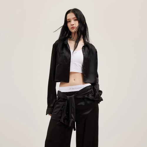 JAC FLEURANT 26春夏新款女士醋酸时尚短款衬衫银泰百货 301489
