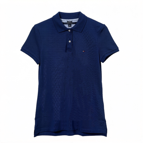 TOMMY HILFIGER女士简约纯色经典徽标刺绣polo衫 银泰百货 301596