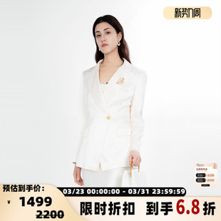 外套银泰百货精品 女士缎面收腰翻领西装 301600 PEISKOS KAR