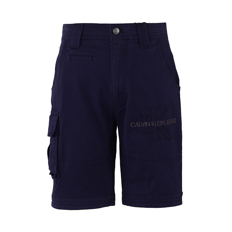 CALVIN KLEIN 男士藏青色简约休闲5分短裤 189303