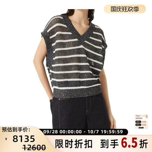 BC/Brunello Cucinelli  新款女士条纹针织背心银泰 301574
