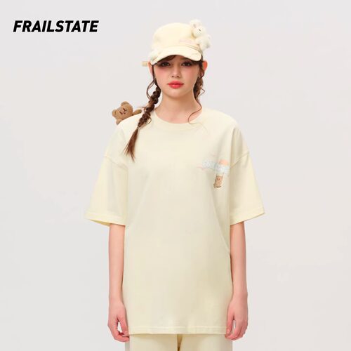 FRAILSTATE 26春夏女士女可拆卸玩偶日落小熊短袖T恤银泰 301260