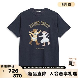 女士印花纯棉圆领短袖 26春夏新款 T恤银泰百货精品 OPEN