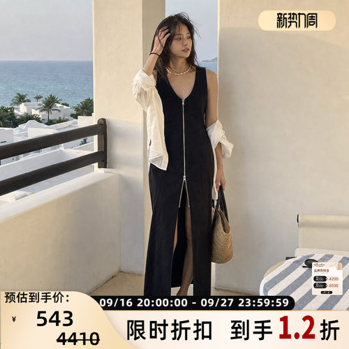 RECTO性感廓形天然亚麻连衣裙