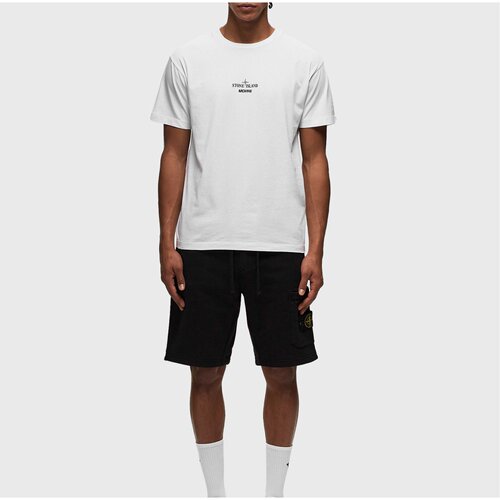 STONE ISLAND春夏男士纯棉logo印花圆领宽松短袖T恤 银泰 301604
