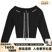 301601 女士一字肩拉链丝带卫衣银泰百货 Depaysement 秋冬新款