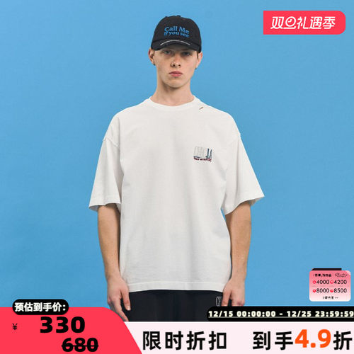 CEEC男女同款基础做旧logoT恤