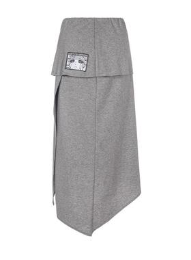 pushBUTTON 春夏女士灰色不规则中长裙半裙银泰百货精品 301574