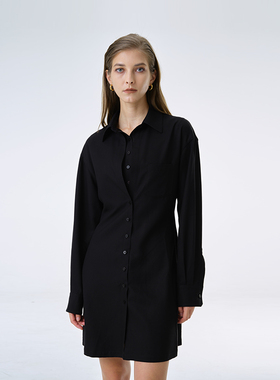 INSPIRE&STORIES女士冷淡风小个子长袖衬衫连衣裙 银泰