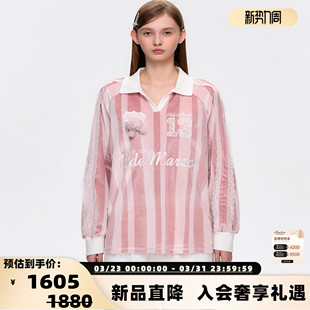 T恤 13DE 插肩袖 女士蕾丝刺绣球衣甜美薄款 300178 MARZO