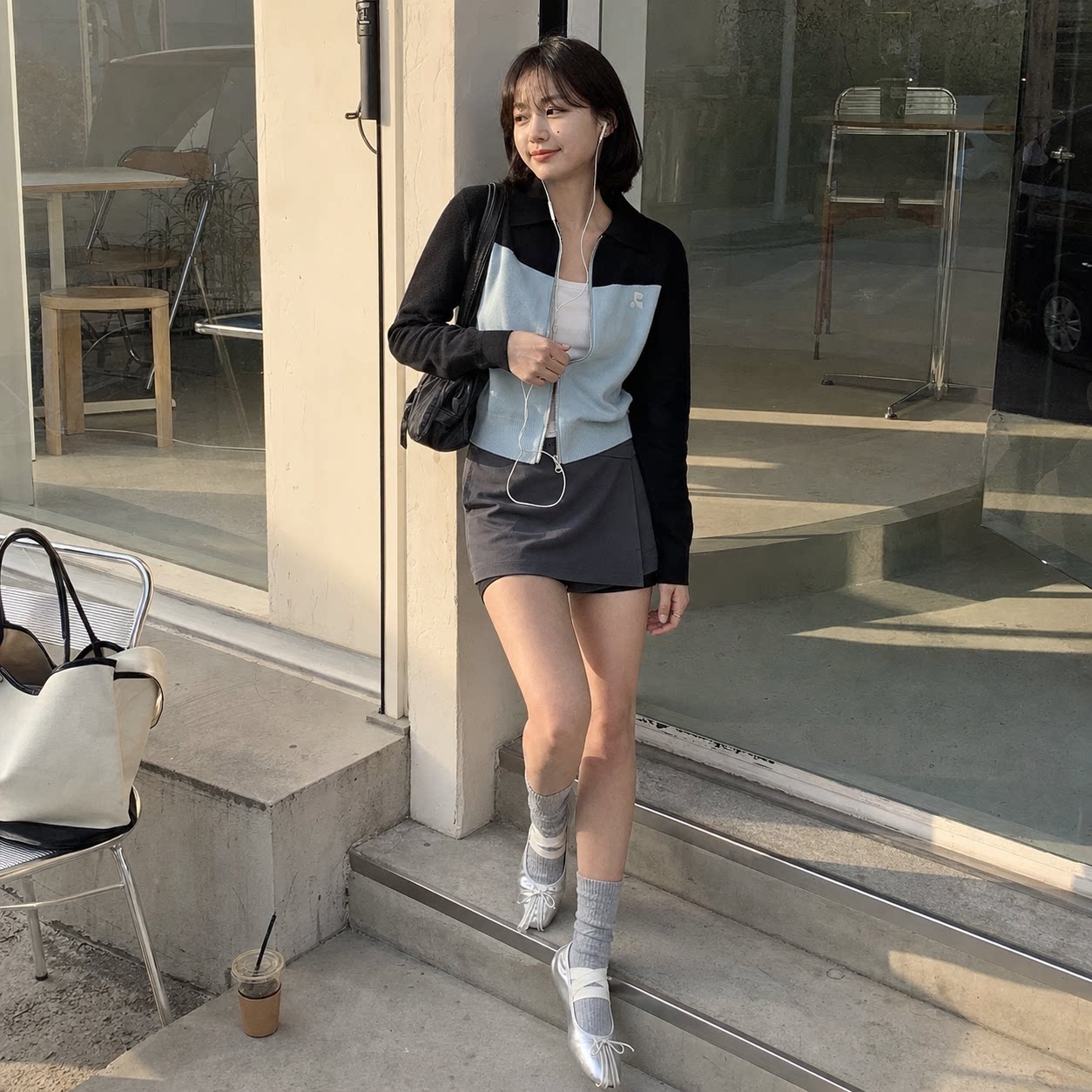 Rest and Recreation 女士学院风拼色长袖拉链开衫外套运动穿搭