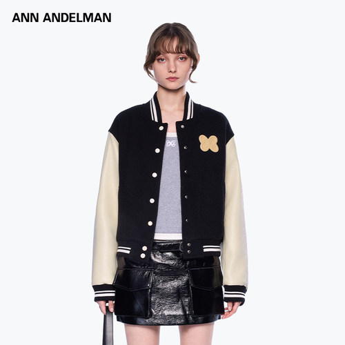 ANN ANDELMAN 秋冬新款宽松夹棉女棒球服外套夹克银泰百货 301286