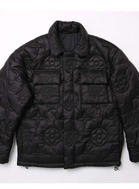 DITE秋冬款男士花纹翻领棉服301474