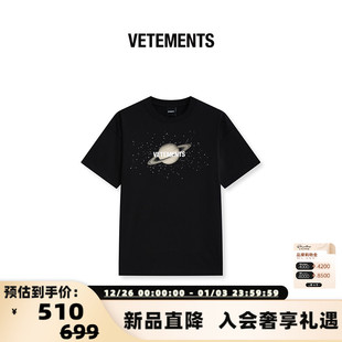 新款 T恤银泰百货 男女同款 直喷印花短袖 301446 星球数码 VETEMENTS