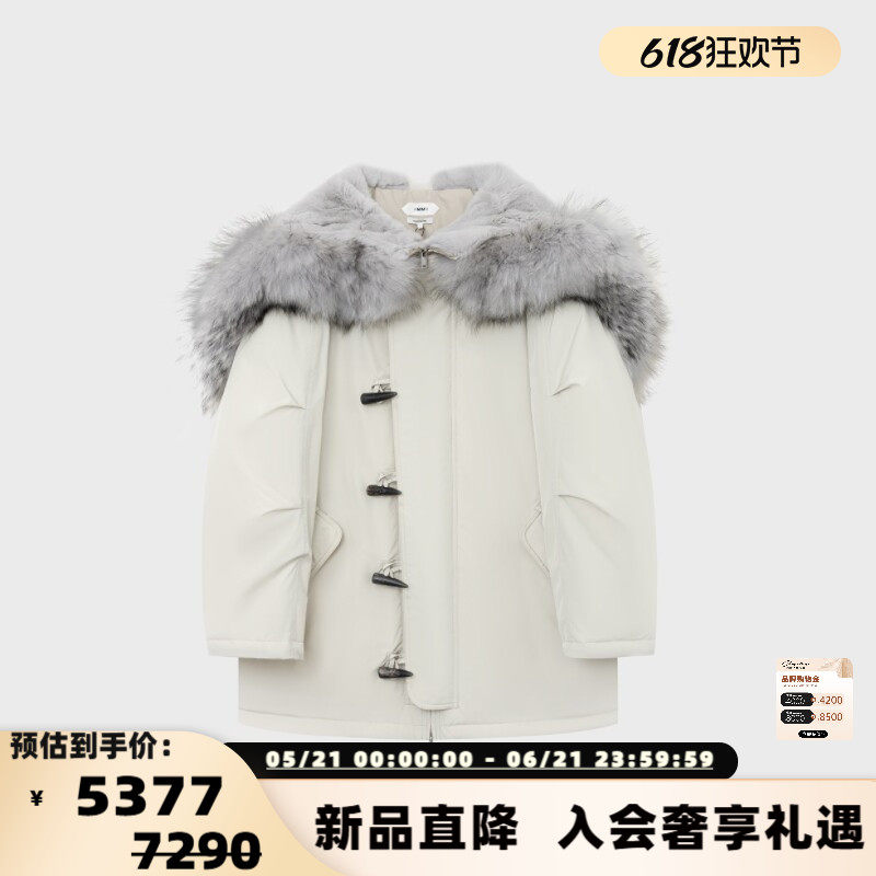 IMMI女士毛领"银发小飞侠"中长款鹅绒羽绒服外套银泰百货 300124