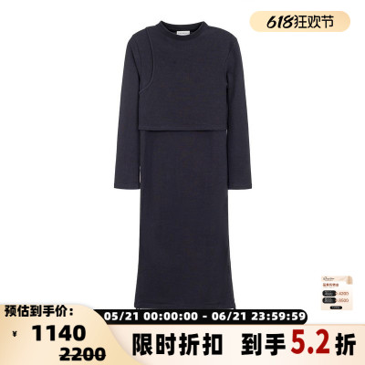 SHORT SENTENCE 女士简约显瘦解构拼接圆领连衣裙银泰百货 301604