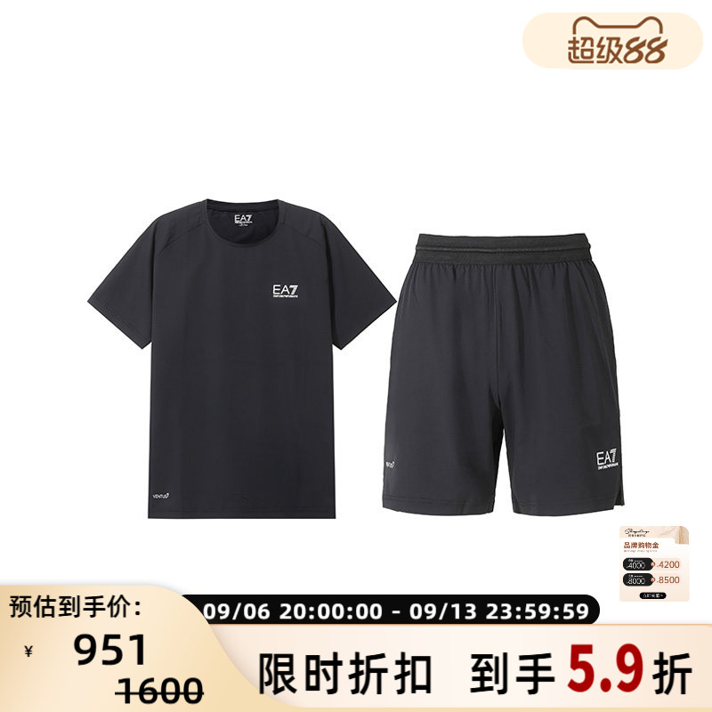Armani阿玛尼EA7 男士VENTUS7圆领短袖T恤运动套装银泰 300095