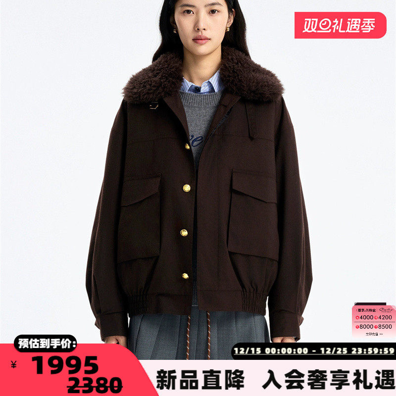 concise-white/简白 25秋冬女士可拆卸棉服夹克银泰百货 301257