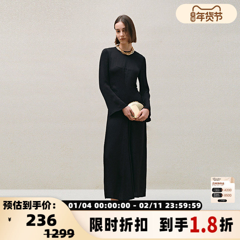 INSPIRE&amp;STORIES春季新款圆领后背压褶前胸T字内搭显瘦连衣裙,女装/女士精品,连衣裙,淘宝优惠券,粉丝福利购,淘宝优惠卷