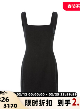 【折扣】ST.AGNI 春季女士纯色亚麻收腰短款连衣裙背心吊带裙