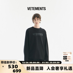 VETEMENTS 301446 春夏男女oversize宽松圆领套头卫衣银泰百货