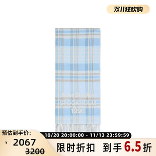 ACNE STUDIOS 男女同款羊毛混纺字母格子围巾 301574
