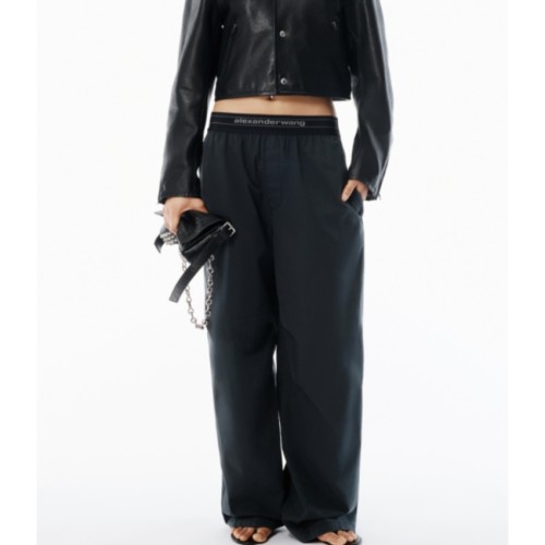 ALEXANDER WANG 女士松紧腰抽绳休闲工装裤银泰百货 301574