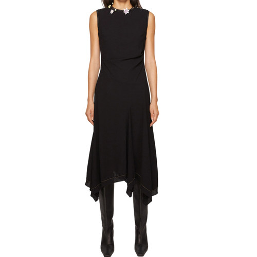 ACNE  STUDIOS 女士明线圆领不规则时尚连衣裙银泰 301604