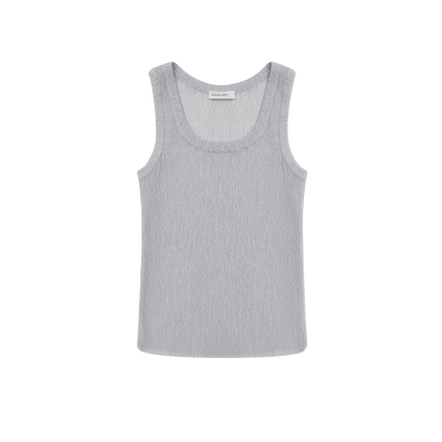 CONCISE-WHITE立体褶皱背心