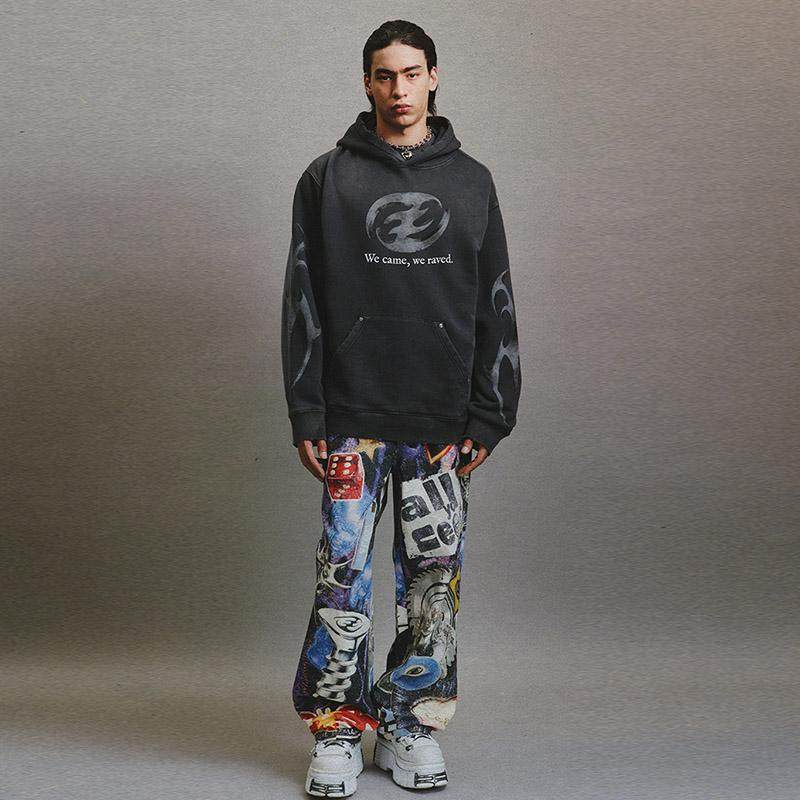 CEECLA24印花做旧风连帽卫衣