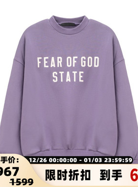 ESSENTIALS 春夏男士紫色休闲复古套头卫衣 银泰百货精品301574