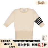 BROWNE 2025春夏女士短袖 圆领毛衣针织衫 THOM 银泰百货 301574