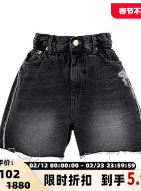 YCH秋冬女士花苞Y腰水洗牛仔短裤银泰百货精品 301574