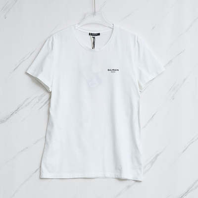 BALMAIN 男士logo字母印花圆领休闲短袖T恤  银泰百货精品301596
