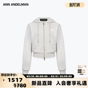 银泰百货 ANN 连帽卫衣开衫 25秋冬女士短款 301286 ANDELMAN