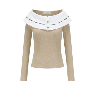 SHRO ENRODérive系列 女士卡其色一字肩针织衫   301469