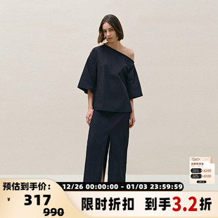 新款 春季 高级设计感小众上衣 STORIES露肩T恤女短袖 INSPIRE