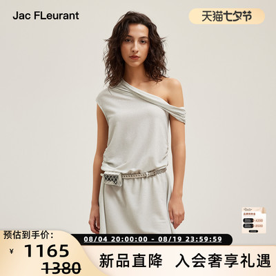 JACFLEURANT春夏针织斜肩连衣裙