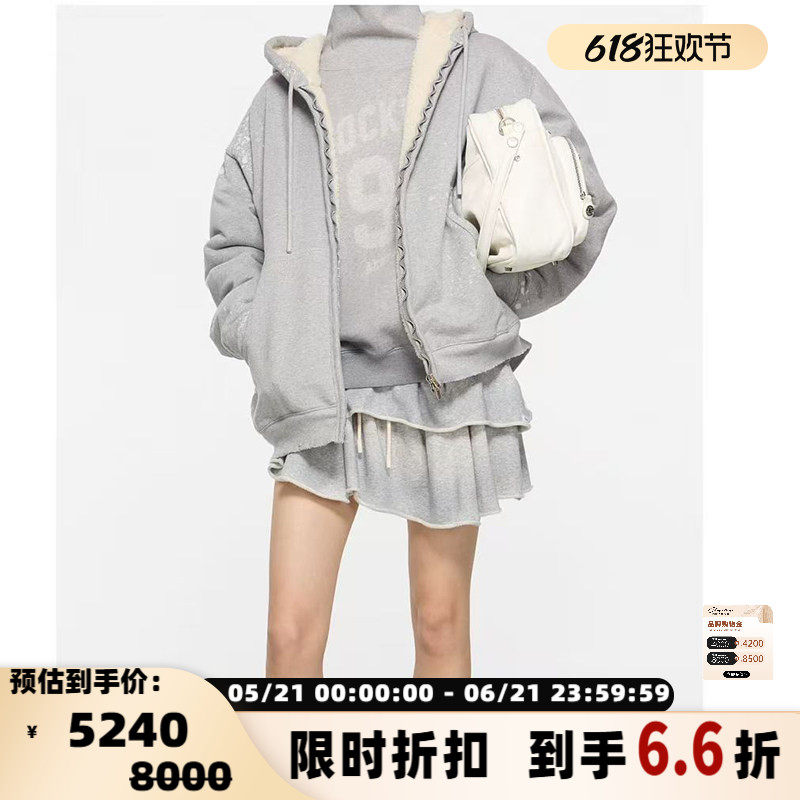ACNE STUDIOS 女士连帽拉链袋鼠兜加绒卫衣开衫银泰百货 301574