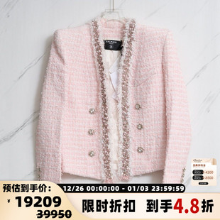 301596 外套银泰百货精品 BALMAIN 女士钉珠双排扣小香风短款