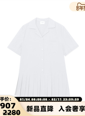 ANDAHALF 秋冬新款女士棉布衬衫式短袖连衣裙银泰百货 301602