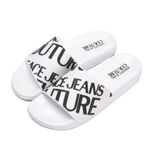 女士Logo黑色镂空印花拖鞋 VERSACE 范思哲 COUTURE 300154 JEANS