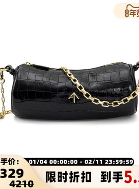 MANU ATELIER女士单肩斜挎包链条包圆筒包银泰百货 301574