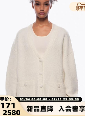 ANN ANDELMAN  秋冬新款肌理感女羊毛大开衫外套银泰百货 301286