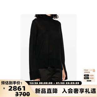 毛衣银泰百货 女士高领黑色开衩细节长袖 301574 25新款 TOTEME