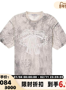 ACNE STUDIOS 春夏新款男士印花短袖圆领T恤银泰百货精品301574