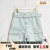 牛仔腰带短裤 IRO 春夏潮流都市女士休闲时尚 银泰百货精品301596