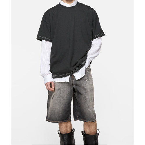 ACNE STUDIOS 秋冬新款男士宽松短袖圆领T恤银泰百货 301574