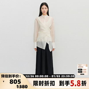 301257 24胶囊系列女士轻透衬衣银泰百货精品 CONCISE WHITE简白